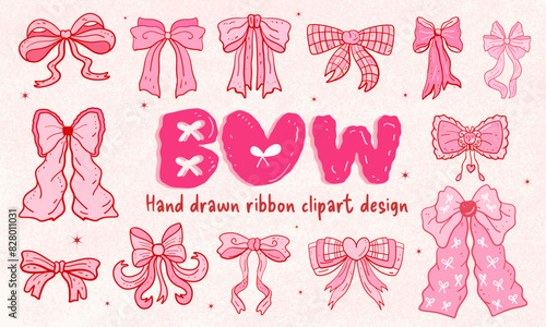 Bow coquette clipart, cute, y2k, coquette aesthetic, bows clipart,  crafts Bows Coquette, pink ribbon, Pink Coquette Ribbon Clipart Gift bow clipart Decoration valentine gift, cute drawing bow