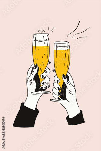 Beer festival poster background illustration. Flyer for a drinks celebration