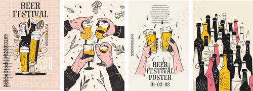 Beer festival poster background illustration. Flyer for a drinks celebration