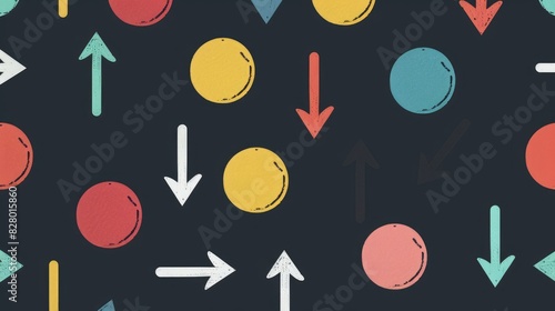 Abstract seamless pattern featuring arrows on a button photo