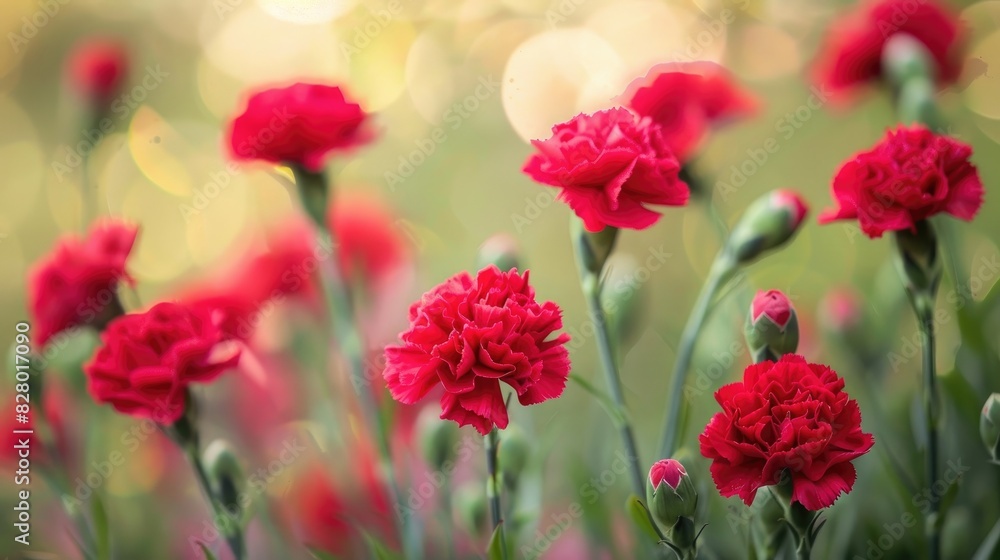 Blooming red carnations Blooming red carnations
