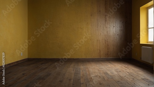 empty room with wooden wall and window