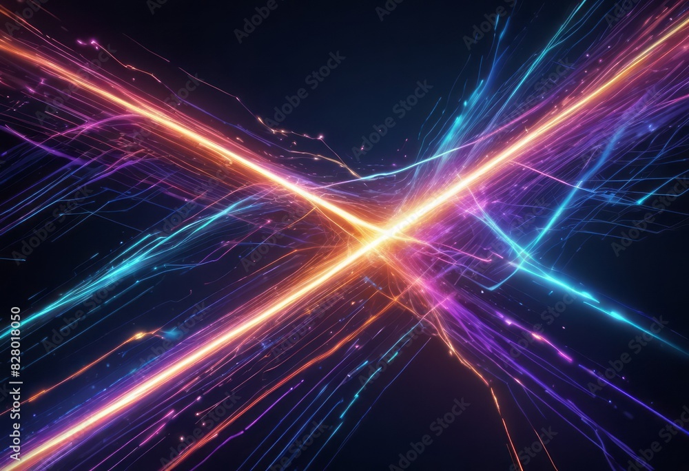 Fototapeta premium Abstract technology background of high speed global data transfer, ultra fast broadband and connection, digital cyber tech motion