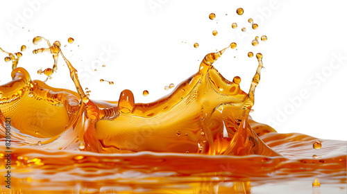 A splash of liquid with a splash of foam on top on a Transparent Background. photo