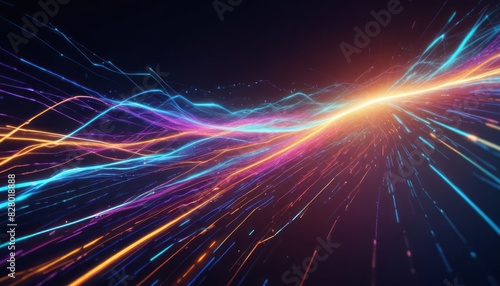 Abstract technology background of high speed global data transfer, ultra fast broadband and connection, digital cyber tech motion