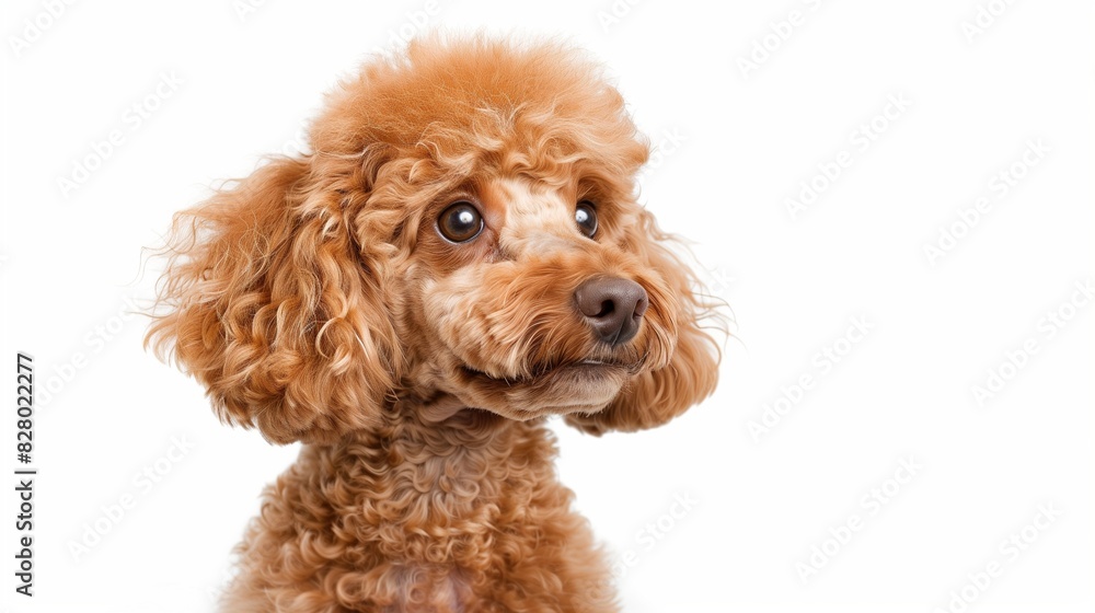 Poodle with a stylish haircut, isolated on solid white background Poodle with a stylish haircut, isolated on solid white background