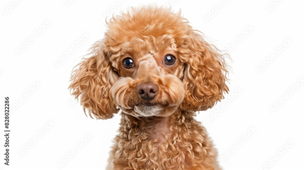 Poodle with a stylish haircut, isolated on solid white background Poodle with a stylish haircut, isolated on solid white background