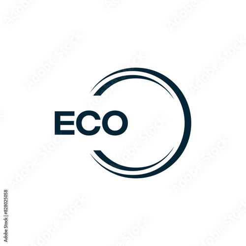 ECO logo. E C O design. White ECO letter. ECO, E C O letter logo design. E C O letter logo design in FIVE, FOUR, THREE, style. letter logo set in one artboard. E C O letter logo vector design.