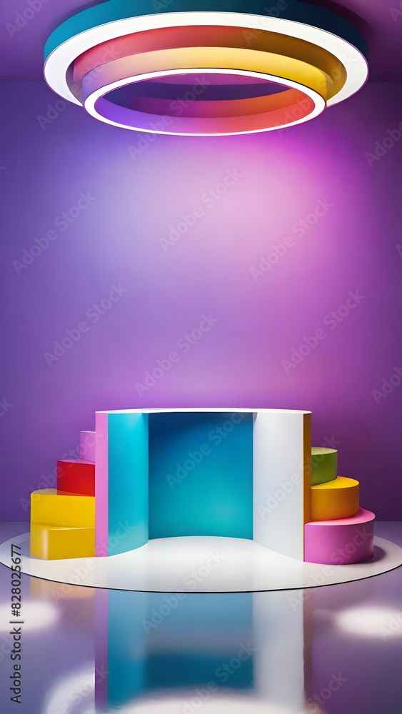 Colourful background and blank for placing products Colourful background and blank for placing products