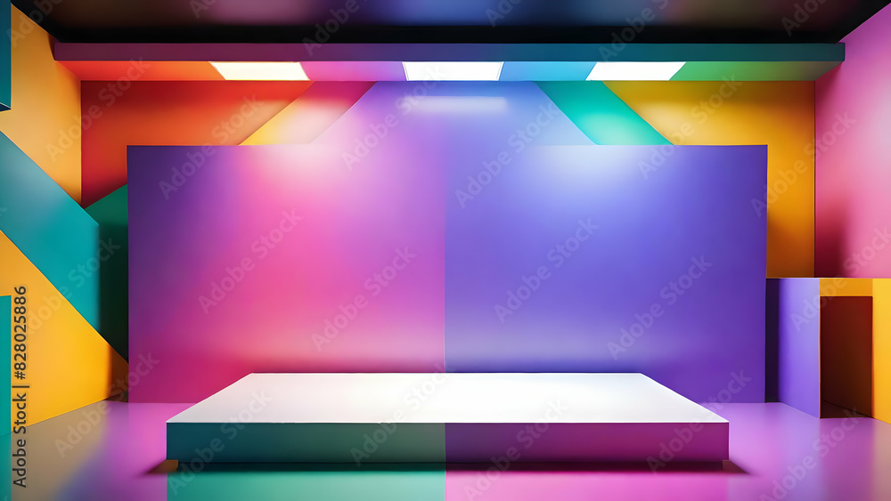 Fototapeta premium Colourful background and blank for placing products