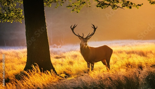 Red Deer in morning Sun. saving more for your winter to get back to home and go outside with.