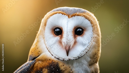  common barn owl ( Tyto albahead ) close up photo