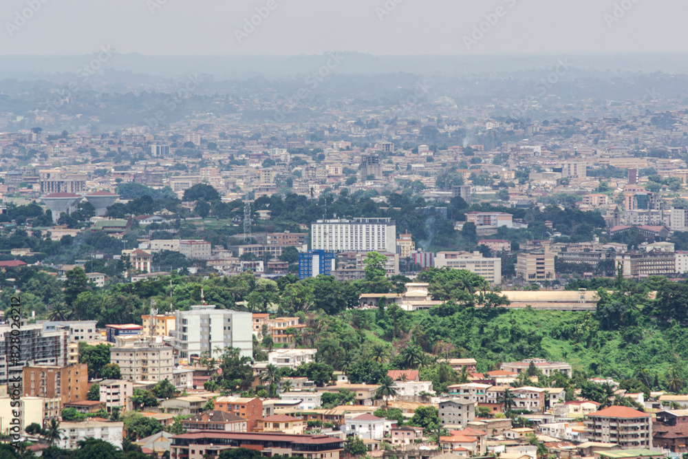 Obraz premium Aerial view of yaounde, Cameroon