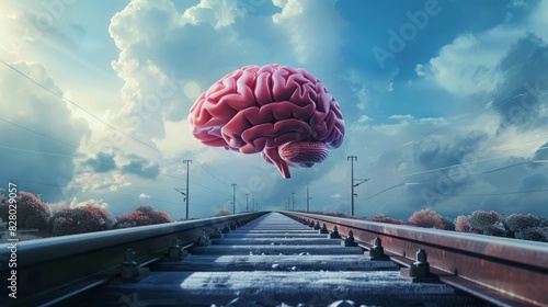 National Train Your Brain Day concept with copy space area for text