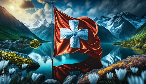 Swiss flag photo