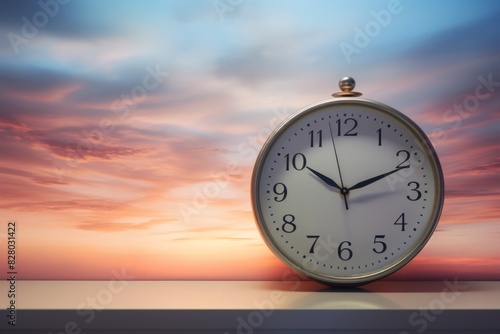 Alarm clock on sky backgrou...