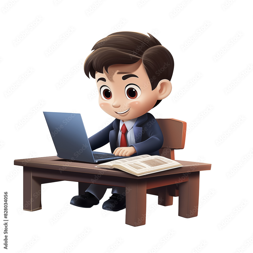 Businessman cartoon isolated on transparent Businessman cartoon isolated on transparent