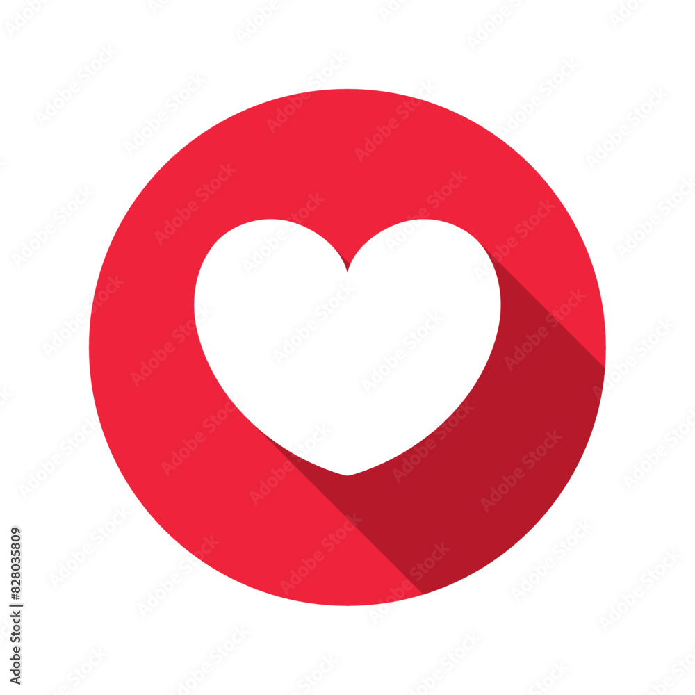 Heart Icon In Circle With Shadow Button For Website And Mobile App. Vector illustration Heart Icon In Circle With Shadow Button For Website And Mobile App. Vector illustration