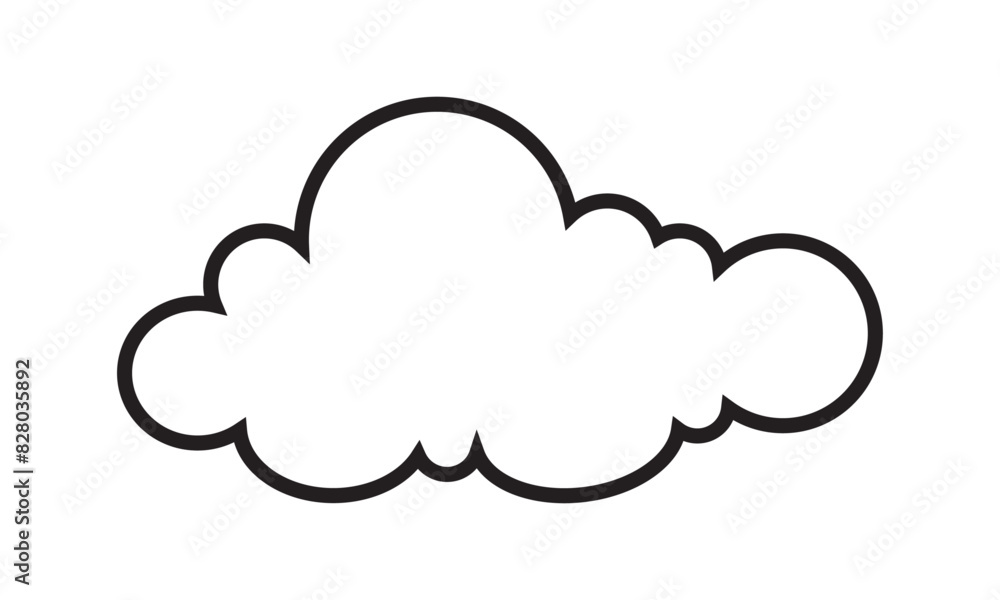 Trendy Cloud Outline Style icon