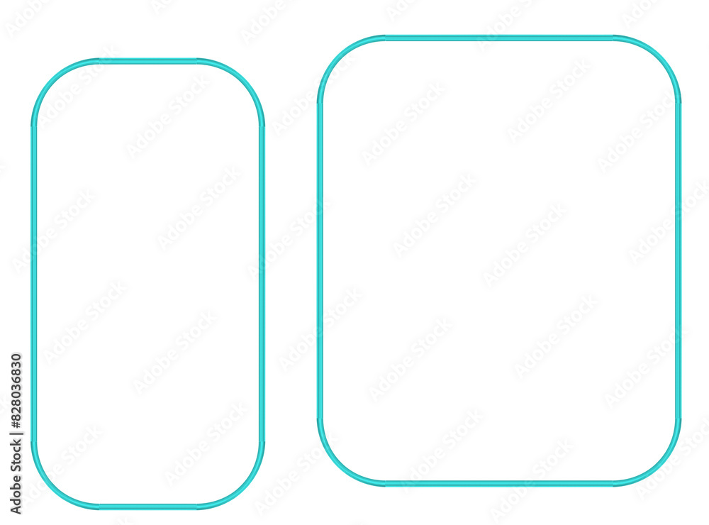 Blue welded rounded frames, made of metal pipes - on isolated transparent background. Blue welded rounded frames, made of metal pipes - on isolated transparent background.