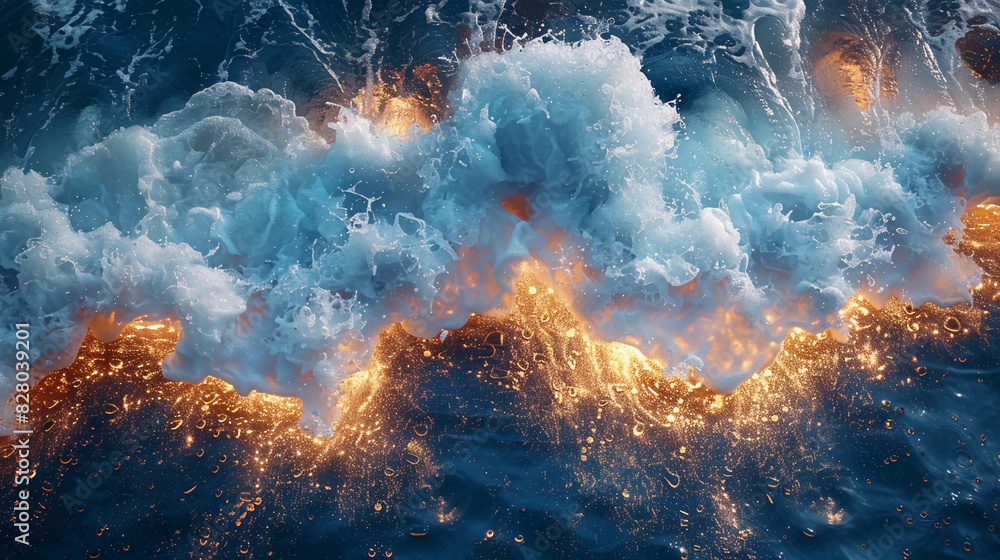 The ocean is calm and the water is blue The ocean is calm and the water is blue