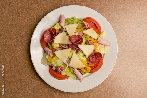 Chef salad on a plate