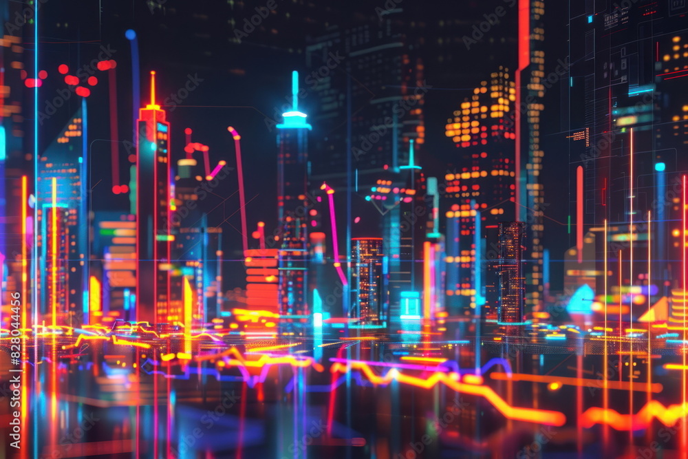 Obraz premium stock market charts with bullish trends, business