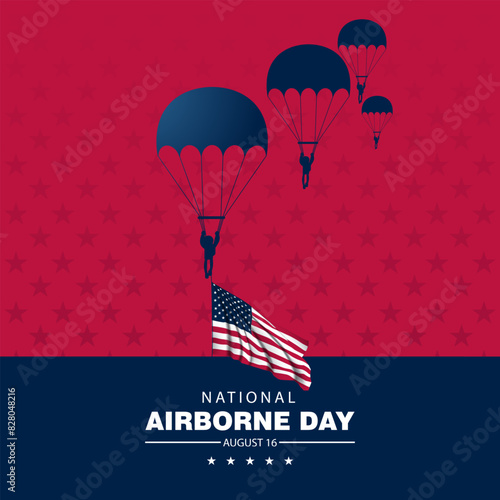 National Airborne Day August 16 background vector Illustration