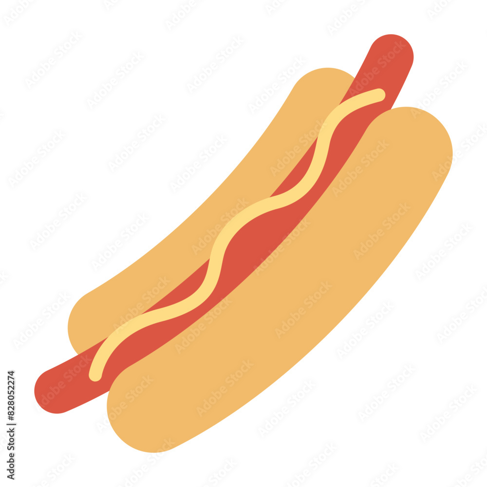 Hot-Dog Icon - Popular Street Food Hot-Dog Icon - Popular Street Food