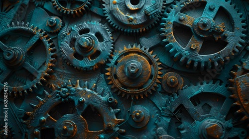 Wallpaper Mural A closeup of intricate gears and cogs in an industrial setting, symbolizing the complexity behind technical innovation. Torontodigital.ca