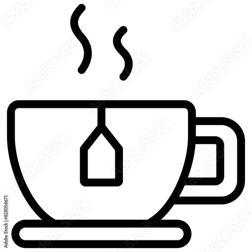 tea icon illustration design with outline