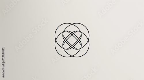 Design a minimalistic yet modern logo for 'Resonant Futures'. Emphasize simplicity and elegance, using geometric shapes or stylized Venn diagrams