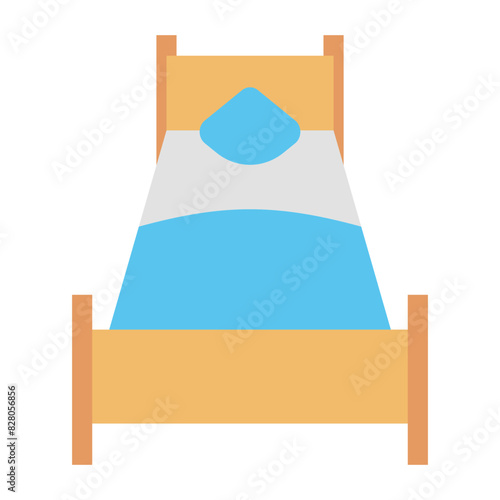 Single Bed Icon: Representation Of Comfort For Individuals