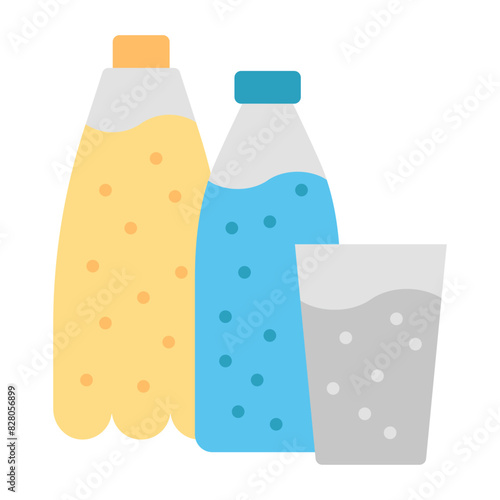Soda Water Icon: Symbolizing Refreshing Carbonated Beverage