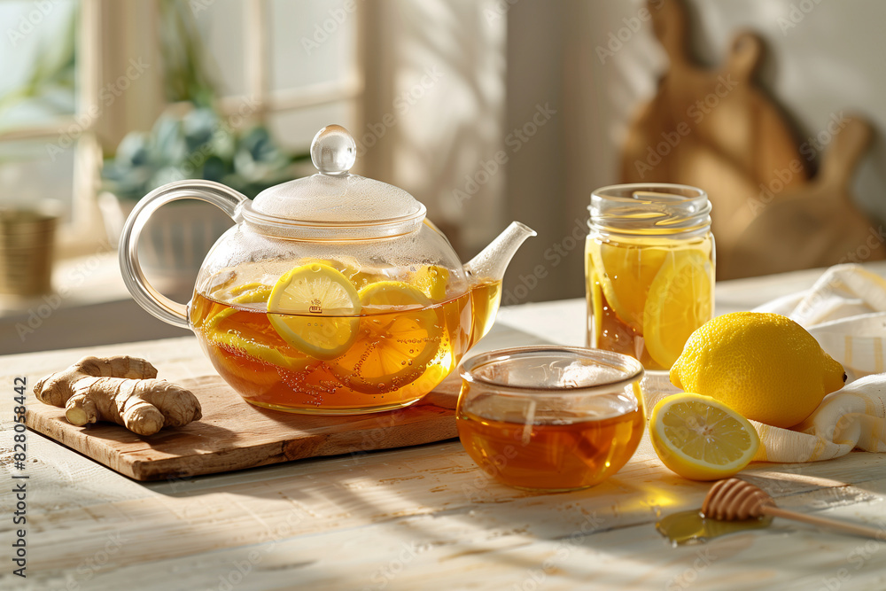Fresh Lemon Ginger Tea with Honey Fresh Lemon Ginger Tea with Honey