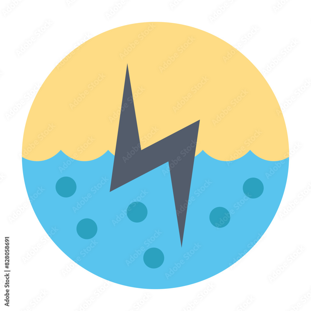 Water Energy Icon: Harnessing Water For Power Generation Water Energy Icon: Harnessing Water For Power Generation