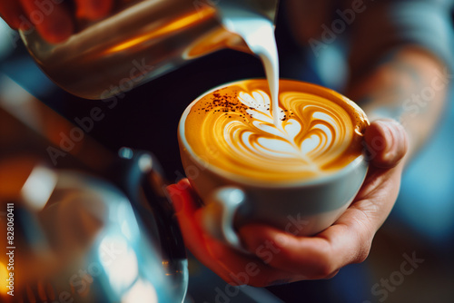Barista Pouring Latte Art