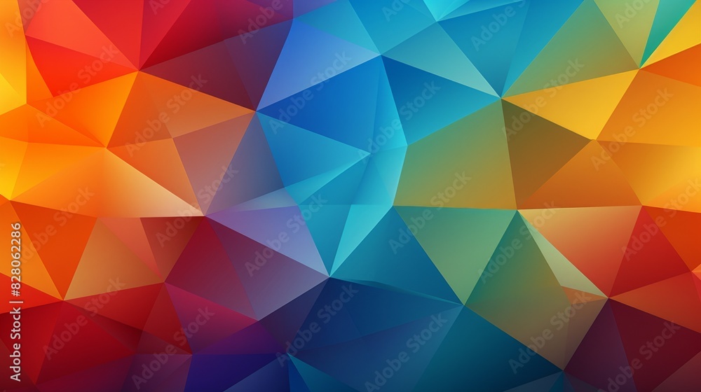 Obraz premium Abstract geometric background with vibrant colors and polygonal shapes, creating an eye-catching and dynamic visual effect.