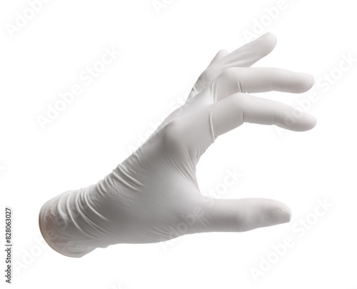 One nitrile medical glove isolated on white © New Africa