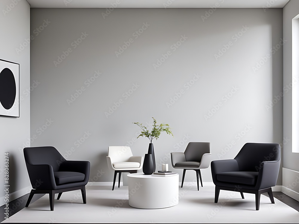 Elegant Meeting Room or Reception Hall, Spacious Beige Taupe Lounge with Plaster or Silk Stucco Walls, 3D Render Mockup for Modern Interior Design Elegant Meeting Room or Reception Hall, Spacious Beige Taupe Lounge with Plaster or Silk Stucco Walls, 3D Render Mockup for Modern Interior Design