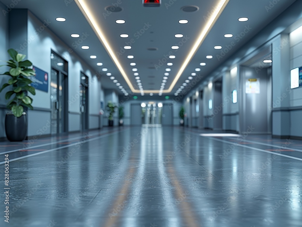 A sleek and sterile empty hospital corridor background that is somewhat sad and possibly alarming. A sleek and sterile empty hospital corridor background that is somewhat sad and possibly alarming.