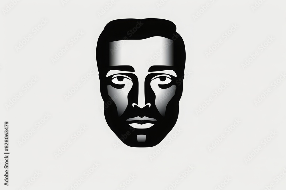 Monochrome illustration of a serious man's face with artistic shading, depicting a male expression against a white background. Monochrome illustration of a serious man's face with artistic shading, depicting a male expression against a white background.