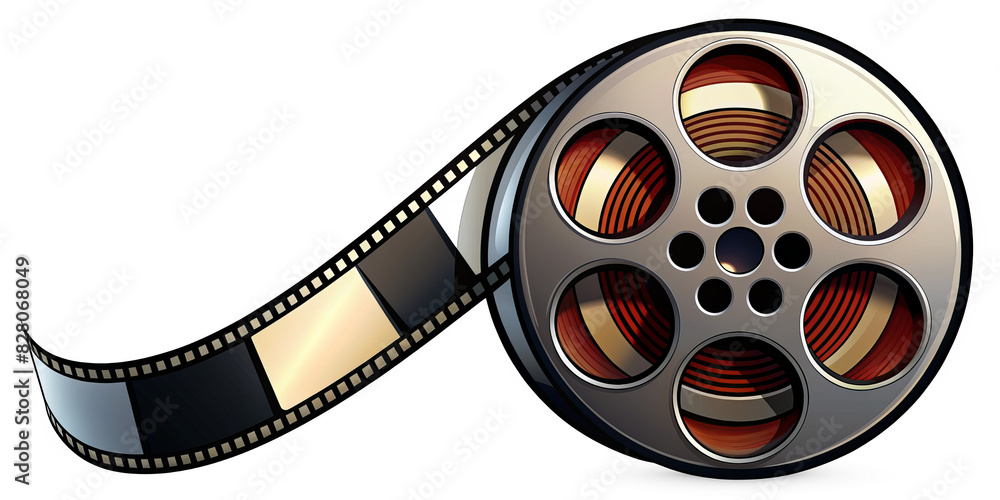 Movie film reel png sticker, entertainment graphic, transparent background