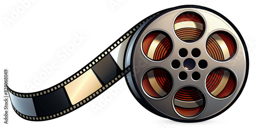 Obraz na płótnie Movie film reel png sticker, entertainment graphic, transparent background w salonie