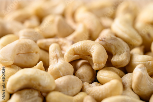 Raw cashew nuts texture background, Food ingredient