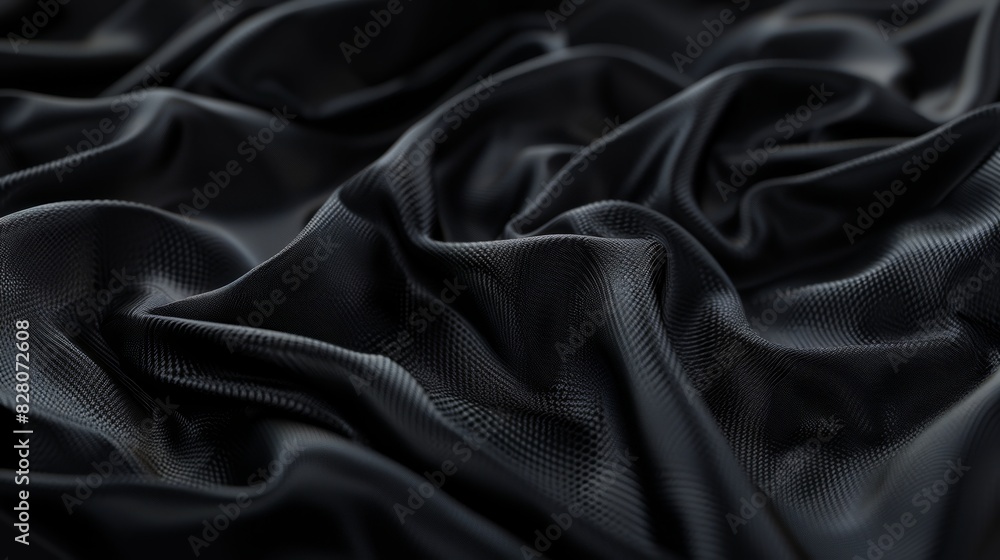 A black fabric with a shiny surface A black fabric with a shiny surface