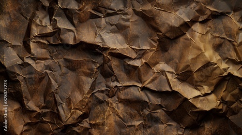 Paper showing many wrinkles and creases. Weathered material concept