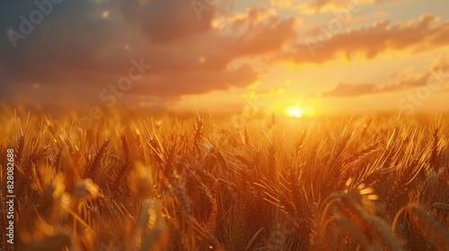 A golden wheat field at sunset AIG51A.
