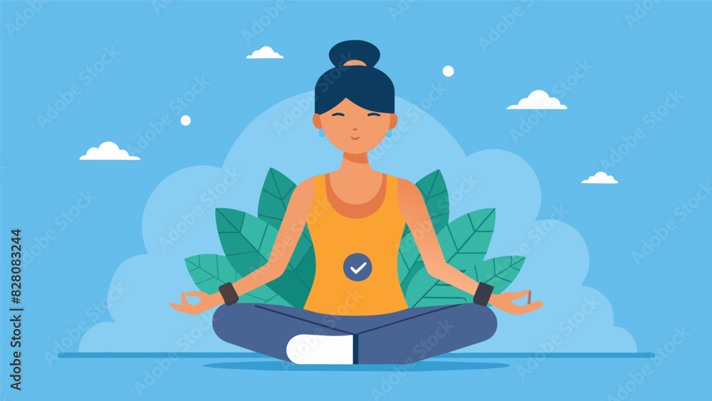 Utilize your fitness trackers guided breathing exercises to help reduce stress and improve overall wellness.. Vector illustration Utilize your fitness trackers guided breathing exercises to help reduce stress and improve overall wellness.. Vector illustration
