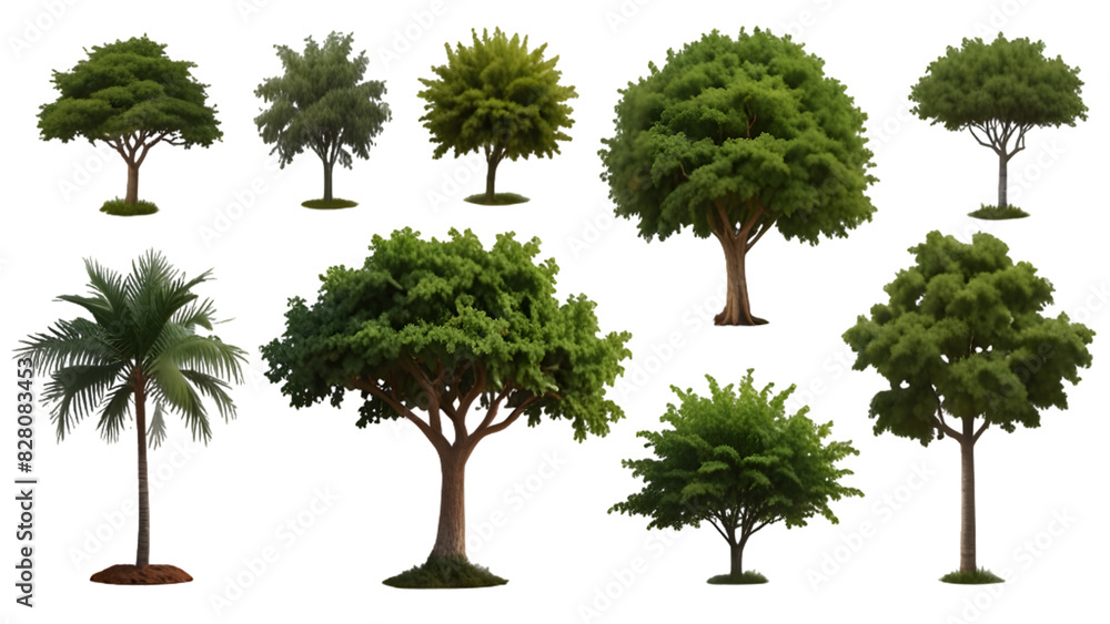 Fototapeta premium Collection of PNG - Tree Isolated on a Transparent Background